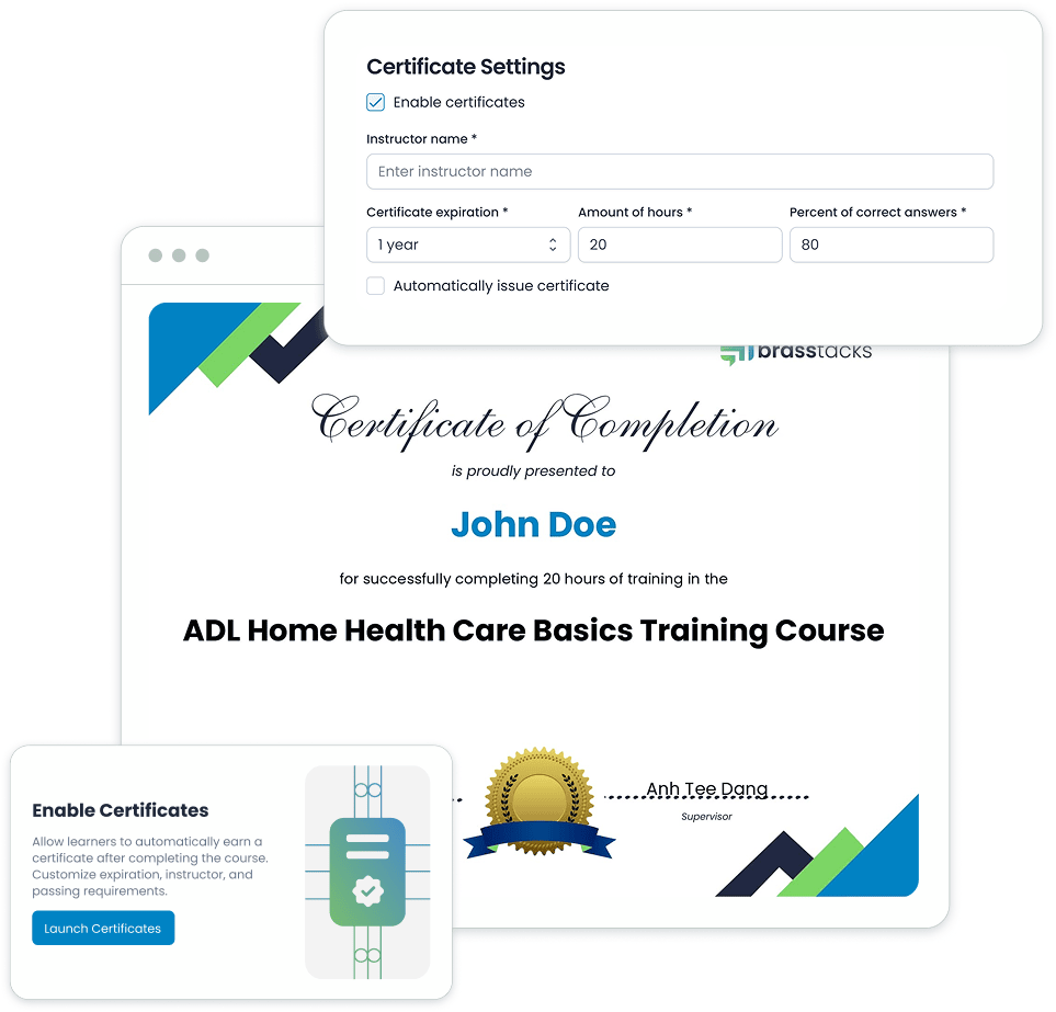 Certificates feature showcase